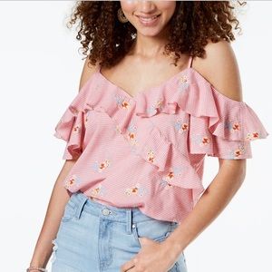 Gypsies & Moondust Off-The-Shoulder Top Pink